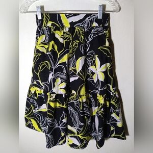 SPLENDID WOMEN'S MISSES BLACK YELLOW WHITE SKIRT SIZE X-SM COTTON STRETCH NWOT